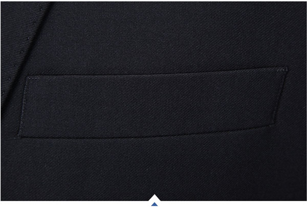 兩粒扣修身版正裝定做西服胸前手巾袋細節特寫圖