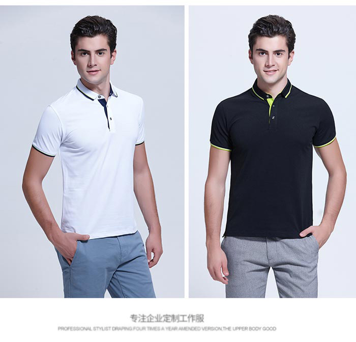 黑色/白色短袖polo衫定做面款式對(duì)比效果圖