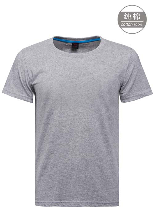 花灰色純棉短袖圓領文化衫