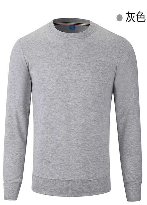 花灰色薄款長(zhǎng)袖圓領(lǐng)衛(wèi)衣訂做