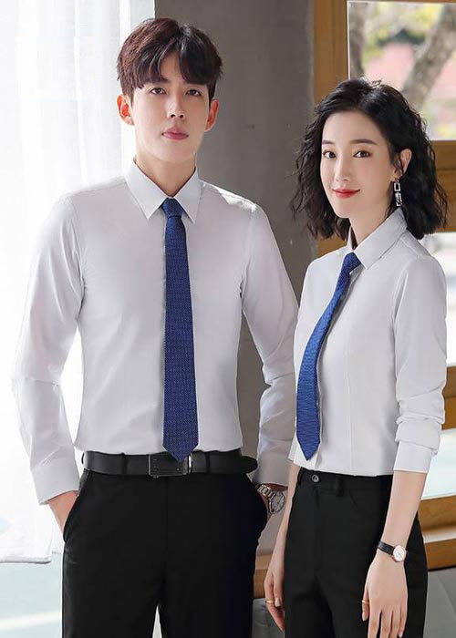 男女職業裝白色襯衫定制批發款式